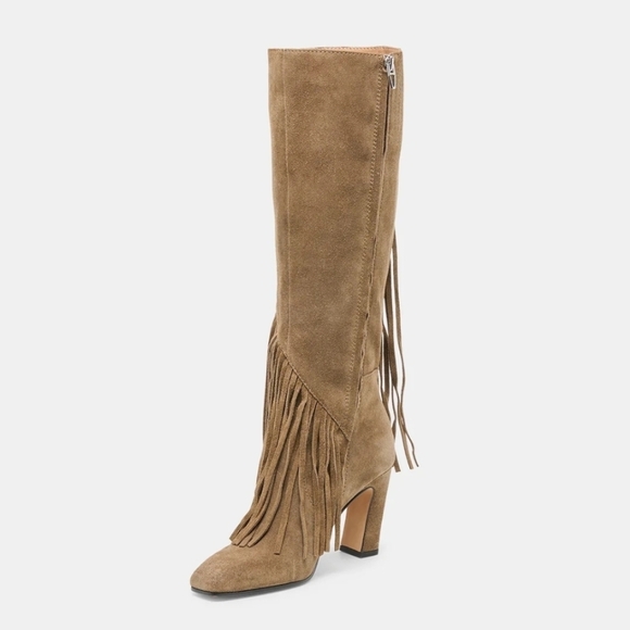 💚🔹️Dolce Vita🔹️ Giano Olive Suede Heeled Boots - Picture 4 of 6